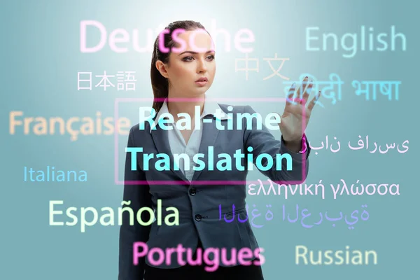 Concept de traduction en ligne depuis une langue étrangère — Photo