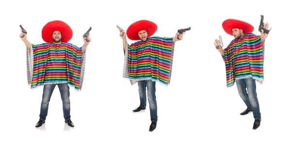 Grappig Mexicaans pistool geïsoleerd op wit — Stockfoto