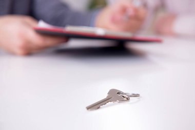 Erkek emlakçı ve erkek müşteri dairede.