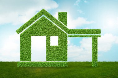 Yeşil ev kavramı - 3D görüntüleme