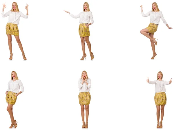 Collage von modischen Frauen sieht isoliert auf Weiß aus — Stockfoto