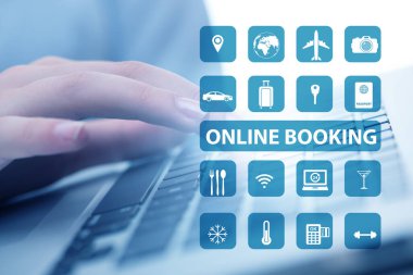 Seyahat için online rezervasyon kavramı