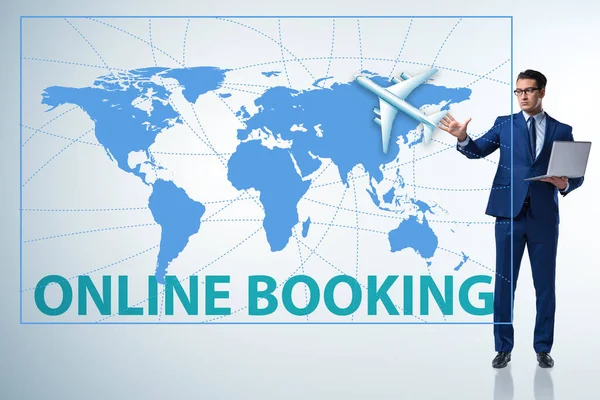 Concetto di prenotazione online di viaggi aerei — Foto Stock