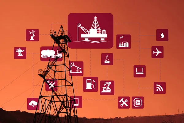 Konzept der Automatisierung in der Öl- und Gasindustrie — Stockfoto