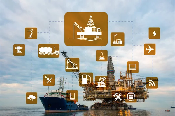 Concept of automation in oil and gas industry — Stock Photo, Image