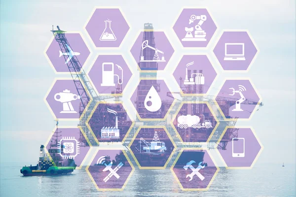 Konzept der Automatisierung in der Öl- und Gasindustrie — Stockfoto