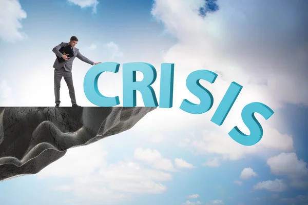 Homme d'affaires dans le concept de gestion de crise — Photo