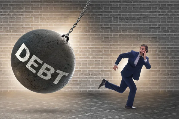 Empresario en concepto de deuda y préstamo — Foto de Stock
