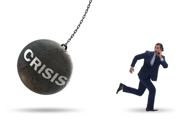 Businessman in crisis management concept