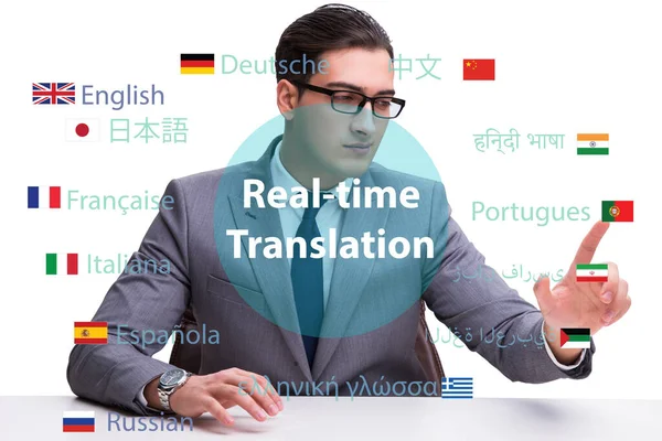 Concept de traduction en temps réel depuis une langue étrangère — Photo