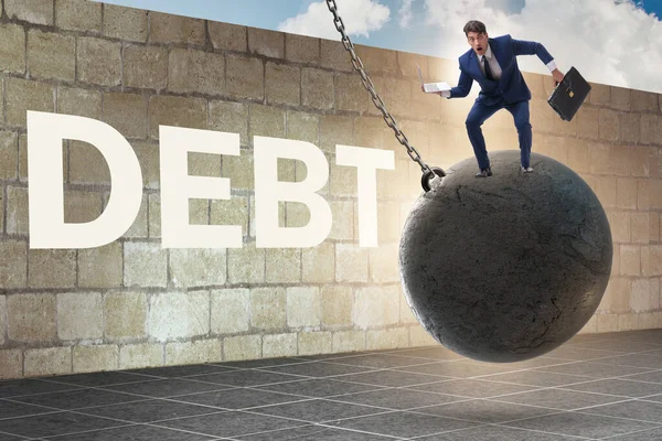 Concepto de deuda y préstamo con empresario —  Fotos de Stock