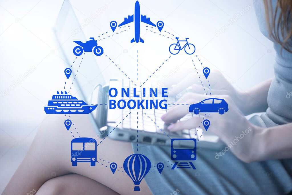 Concept of online booking for trip