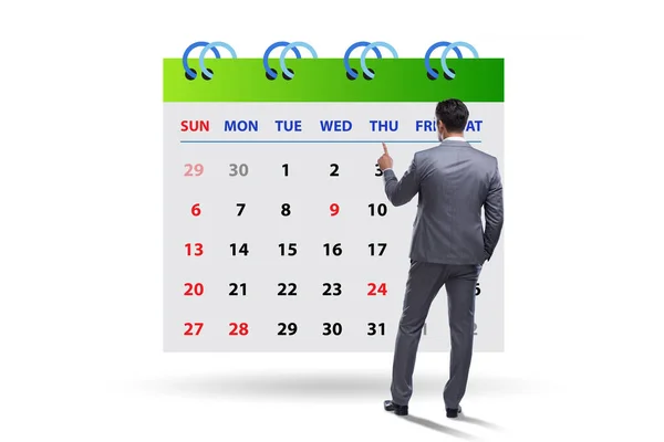 Concepto de calendario de negocios con empresario — Foto de Stock