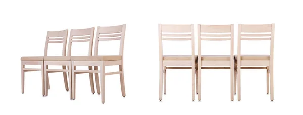 Row of chairs isolated on the white — Stock Photo, Image