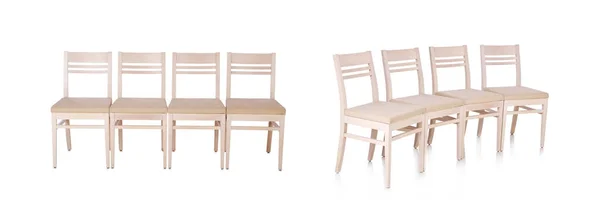 Elszigetelt fehér szék szett — Stock Fotó