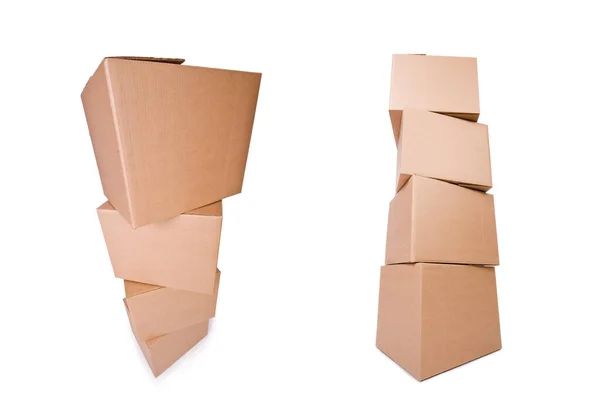 Carton boxes isolated on the white background — Stock Photo, Image