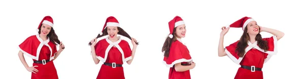 Nieve niña santa en el concepto de Navidad aislado en blanco — Foto de Stock