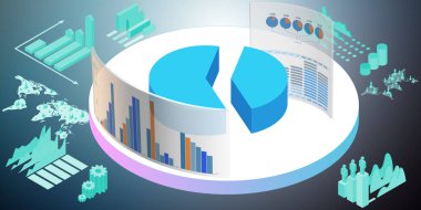 Ticaret ortamında çeşitli görselleştirme - 3D biçimlendirme