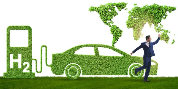 Koncept vodíkových automobilů v ekologickém dopravním konceptu — Stock fotografie