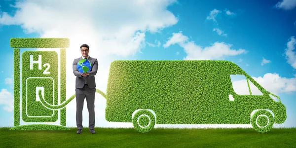 Concepto de automóvil de hidrógeno en concepto de transporte ecológico — Foto de Stock