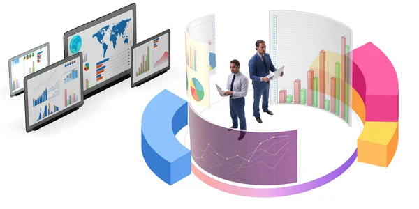 Comerciante que trabaja en el entorno de visualización técnica — Foto de Stock