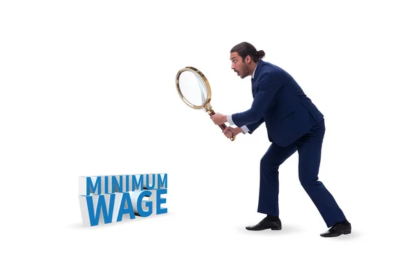 Concept of minimum wage with businessman — Stock Photo, Image