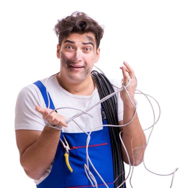 Komik adam Elektrik onarım işi