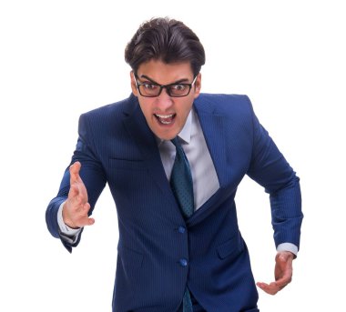 Beyaz arka planda izole iş adamı