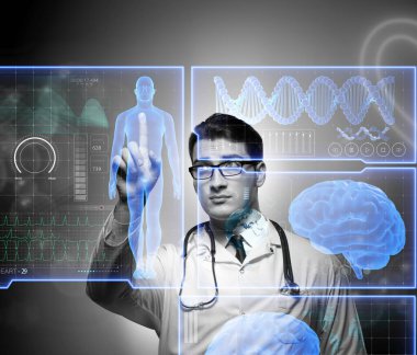 Sanal tuşlara basılı doktorların teletıp kavramı