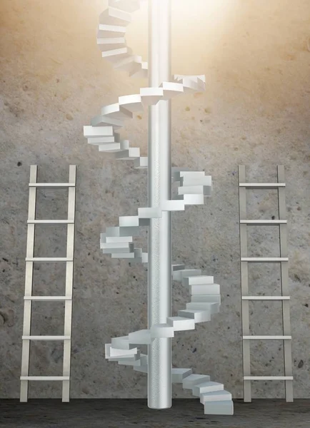 De verschillende ladders in loopbaanprogressie concept — Stockfoto