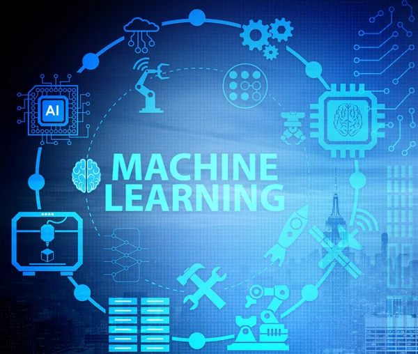 Concept of modern IT technology with machine learning — Stock Photo, Image