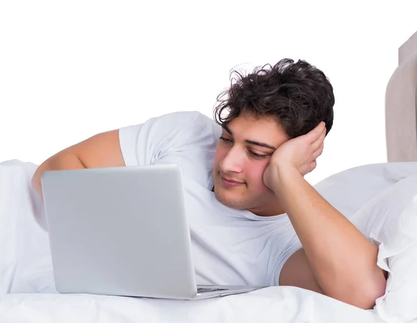 Man in bed suffering from insomnia — Stock Photo, Image