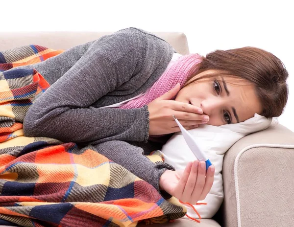 Teenager leidet unter Erkältung im Bus — Stockfoto