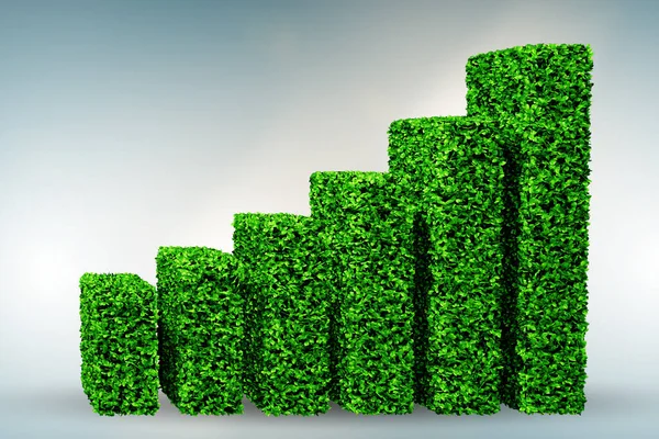 Concetto di crescita ecologica verde - rendering 3D — Foto Stock