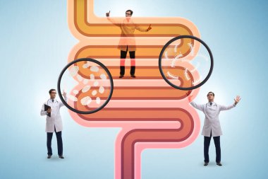 Doctors treating intestines illness - medical illustration clipart