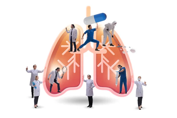 Ilustração dos médicos que examinam os pulmões dos doentes — Fotografia de Stock