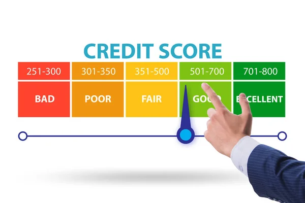 Zakenman in credit score concept — Stockfoto