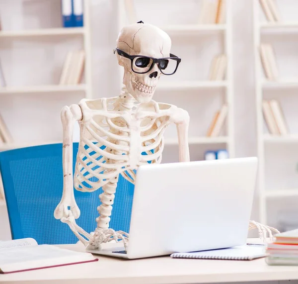 Zakenman van Skeleton op kantoor — Stockfoto