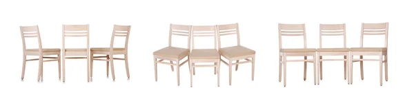 Conjunto de sillas aisladas en blanco —  Fotos de Stock