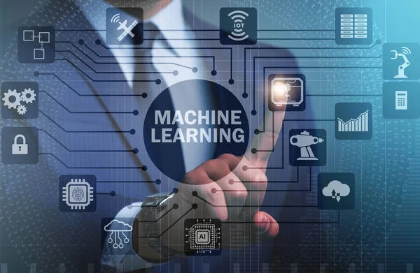 Concepto de computación de aprendizaje automático de la tecnología informática moderna — Foto de Stock