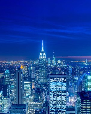 Günbatımında New York Manhattan manzarası