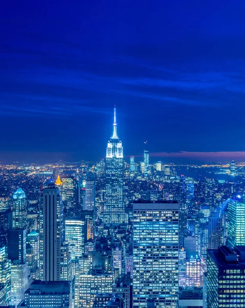 Blick auf New York Manhattan bei Sonnenuntergang — Stockfoto