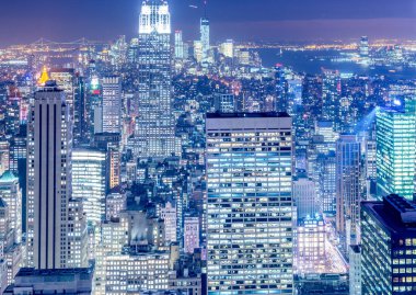 Günbatımında New York Manhattan manzarası