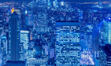 Günbatımında New York Manhattan manzarası