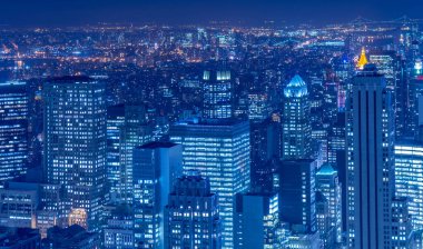 Günbatımında New York Manhattan manzarası