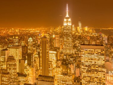 Günbatımında New York Manhattan manzarası