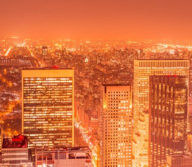 Günbatımında New York Manhattan manzarası