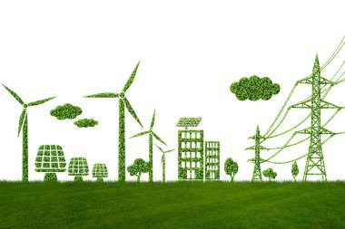 Yeşil Enerji Konsepti - 3D görüntüleme