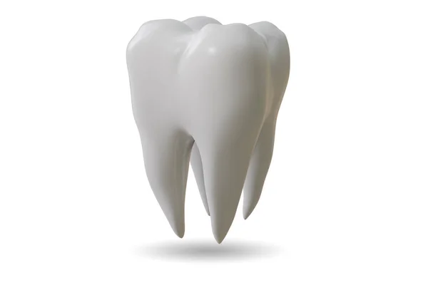 Dente bianco nel concetto dentale - rendering 3d — Foto Stock