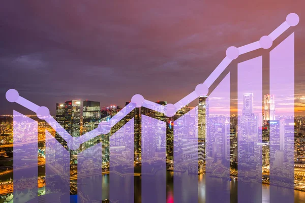 Conceito de crescimento econômico com gráficos — Fotografia de Stock